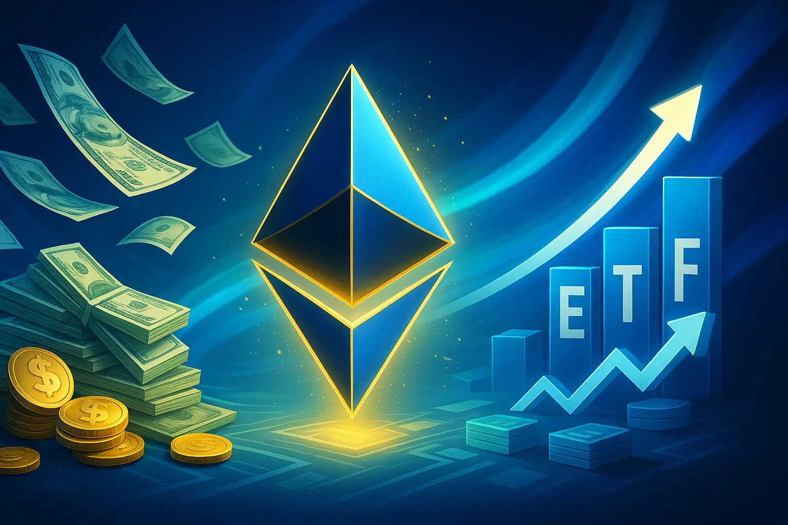 رشد قیمت ETH همزمان با جذب سرمایه 1 میلیارد دلاری ETF های اتریوم
