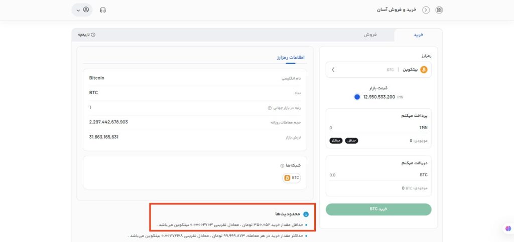 حداقل مقدار خرید بیت کوین