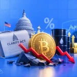 عقب‌نشینی قیمتب یت کوین پس از بن‌بست طرح CLARITY و افزایش بازدهی اوراق خزانه آمریکا